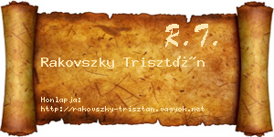Rakovszky Trisztán névjegykártya
